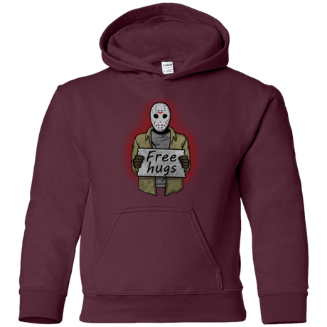Sweatshirts Maroon / YS Free Hugs Jason Youth Hoodie