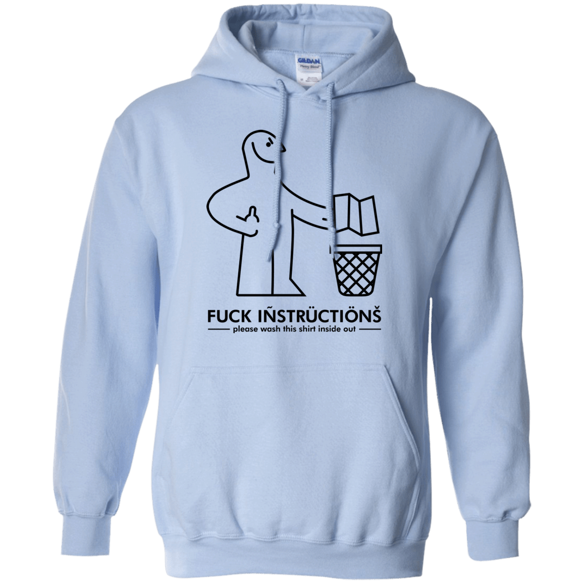 Sweatshirts Light Blue / S FuckInstructions Pullover Hoodie