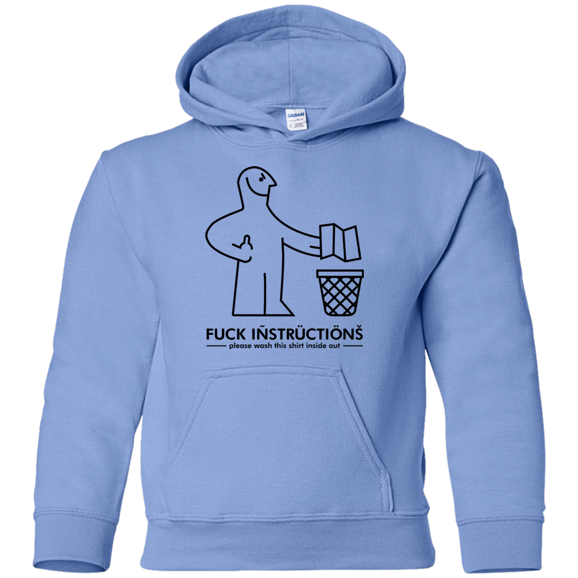 Sweatshirts Carolina Blue / YS FuckInstructions Youth Hoodie