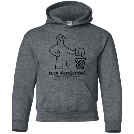 Sweatshirts Dark Heather / YS FuckInstructions Youth Hoodie