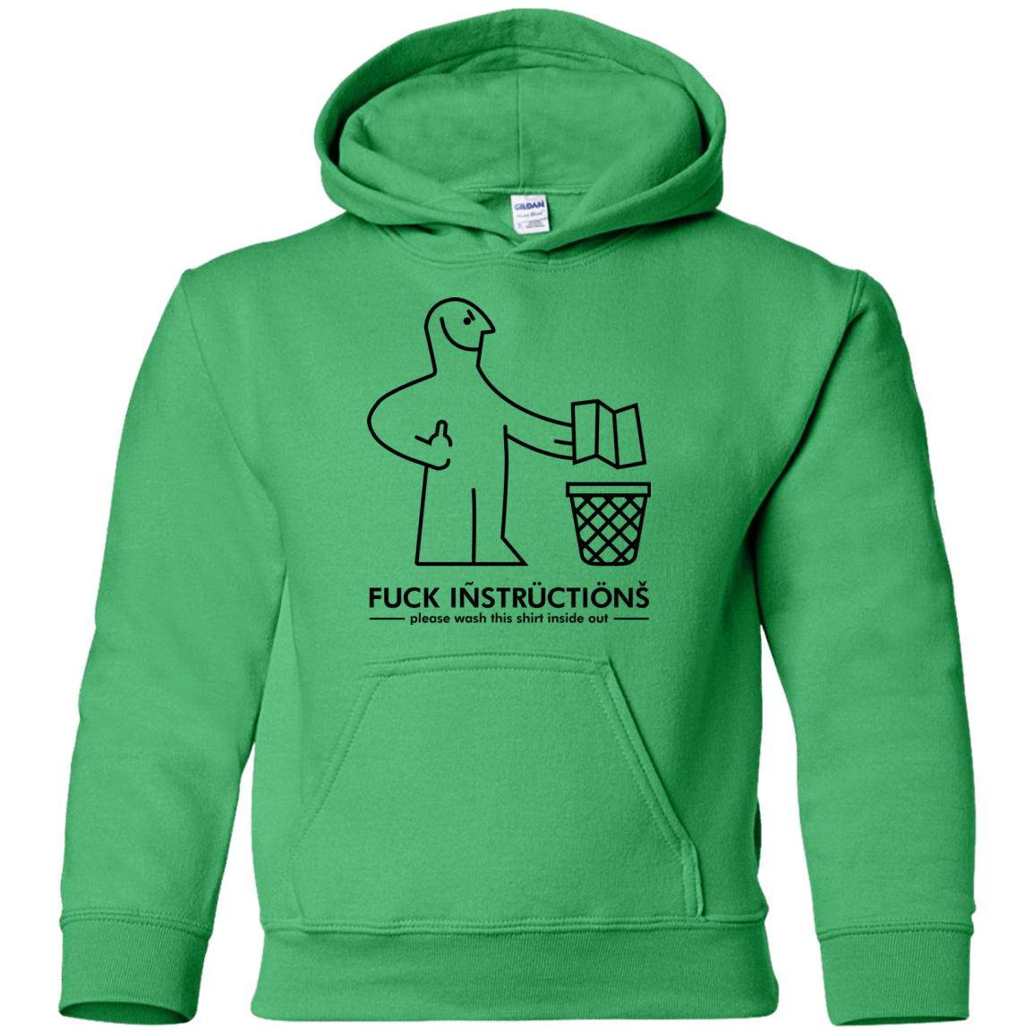 Sweatshirts Irish Green / YS FuckInstructions Youth Hoodie