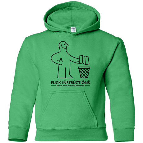 Sweatshirts Irish Green / YS FuckInstructions Youth Hoodie