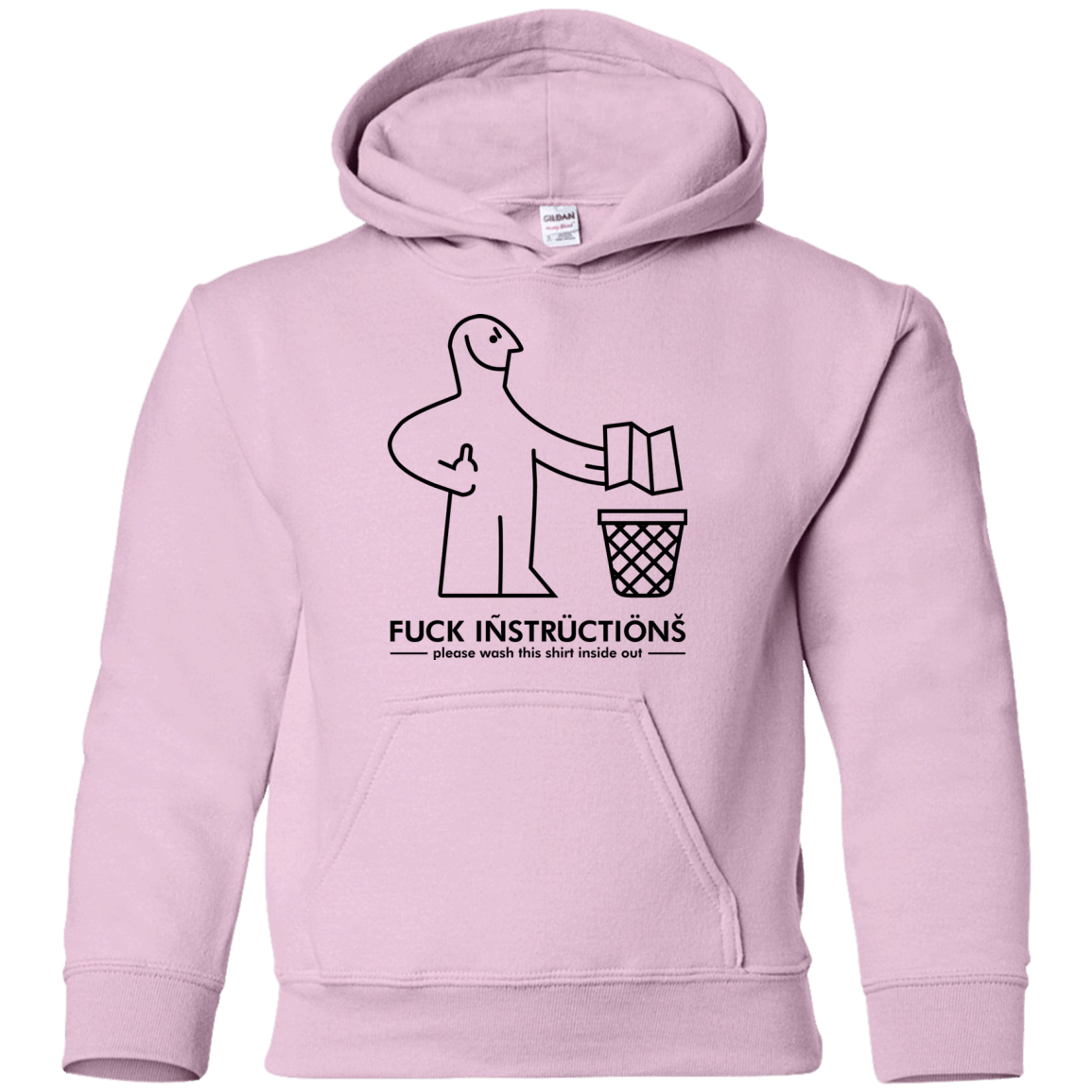 Sweatshirts Light Pink / YS FuckInstructions Youth Hoodie