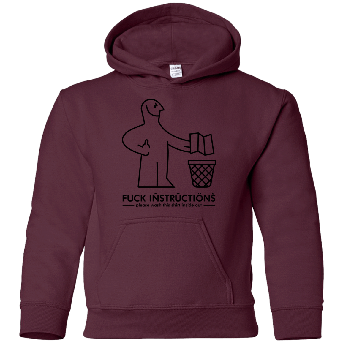 Sweatshirts Maroon / YS FuckInstructions Youth Hoodie