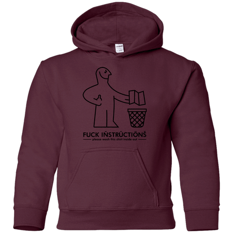 Sweatshirts Maroon / YS FuckInstructions Youth Hoodie