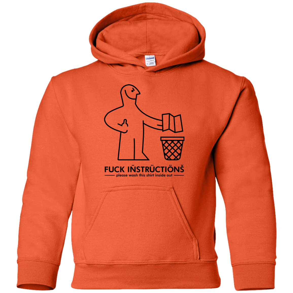 Sweatshirts Orange / YS FuckInstructions Youth Hoodie