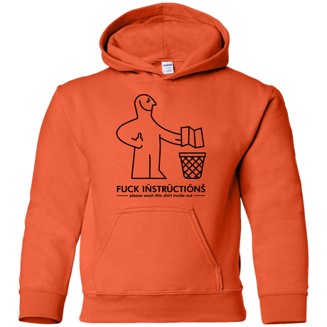 Sweatshirts Orange / YS FuckInstructions Youth Hoodie