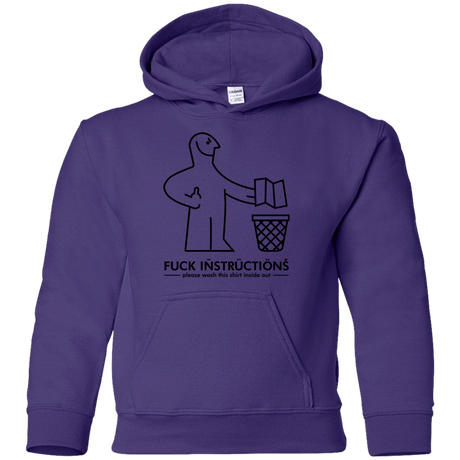 Sweatshirts Purple / YS FuckInstructions Youth Hoodie