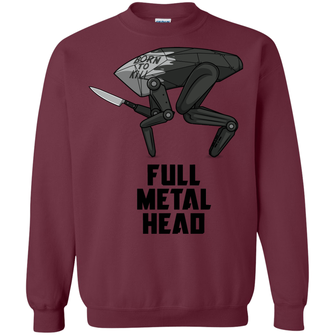 Sweatshirts Maroon / S Full Metal Head Crewneck Sweatshirt