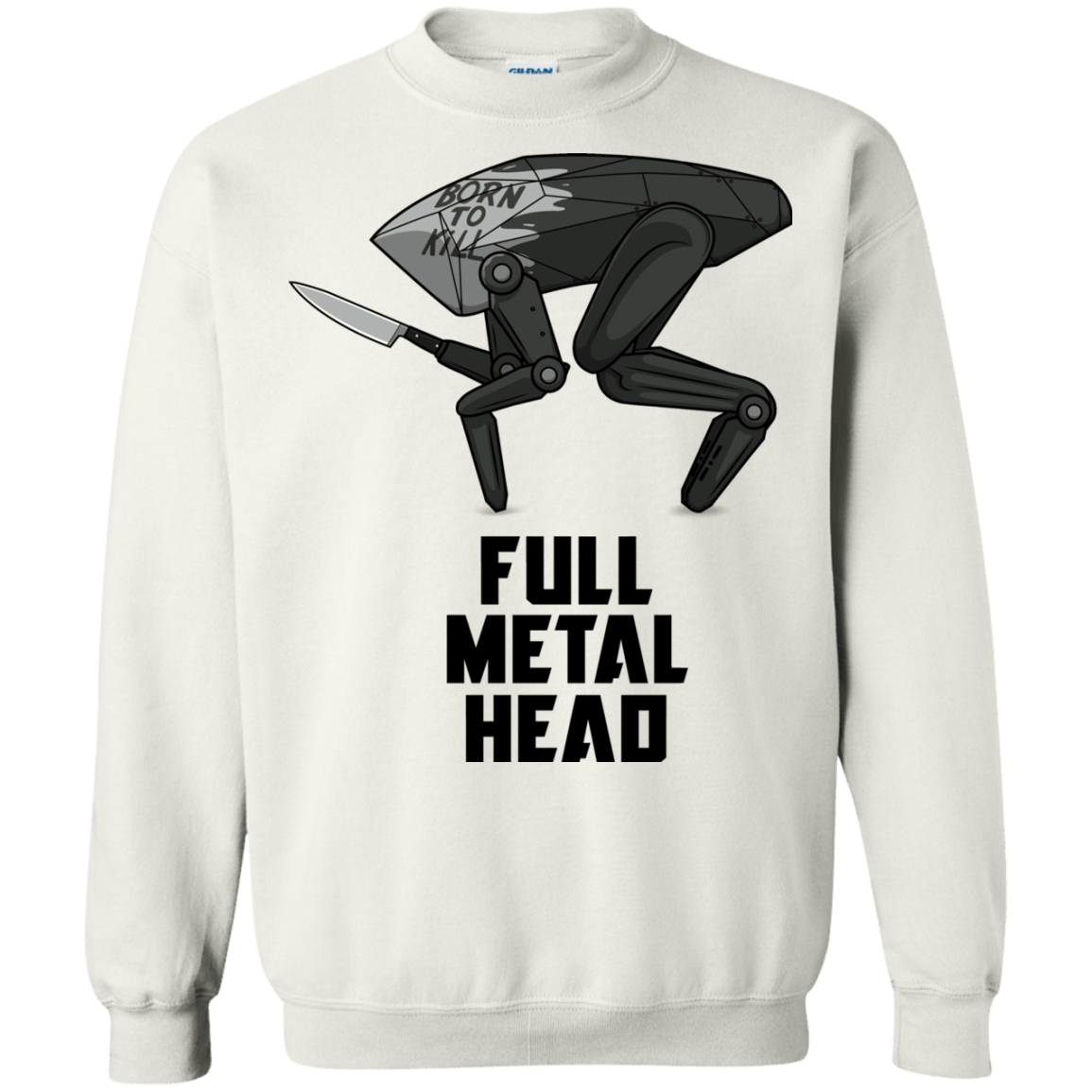Sweatshirts White / S Full Metal Head Crewneck Sweatshirt