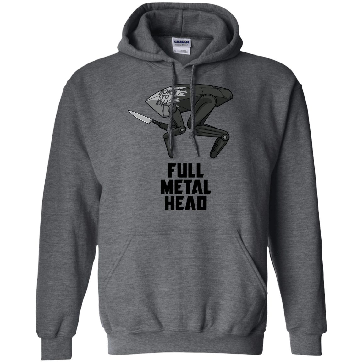 Sweatshirts Dark Heather / S Full Metal Head Pullover Hoodie