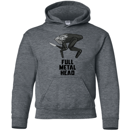 Sweatshirts Dark Heather / YS Full Metal Head Youth Hoodie