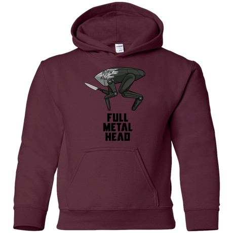 Sweatshirts Maroon / YS Full Metal Head Youth Hoodie