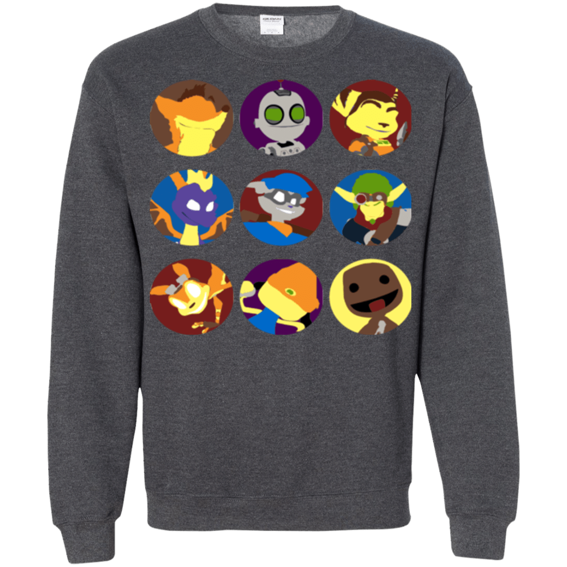 Sweatshirts Dark Heather / Small Fun Heroes Crewneck Sweatshirt