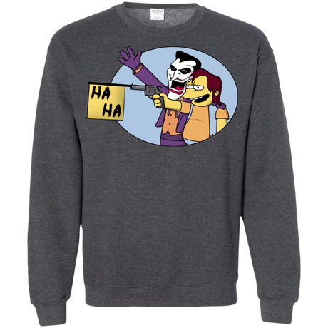 Sweatshirts Dark Heather / Small Funny Gun Crewneck Sweatshirt