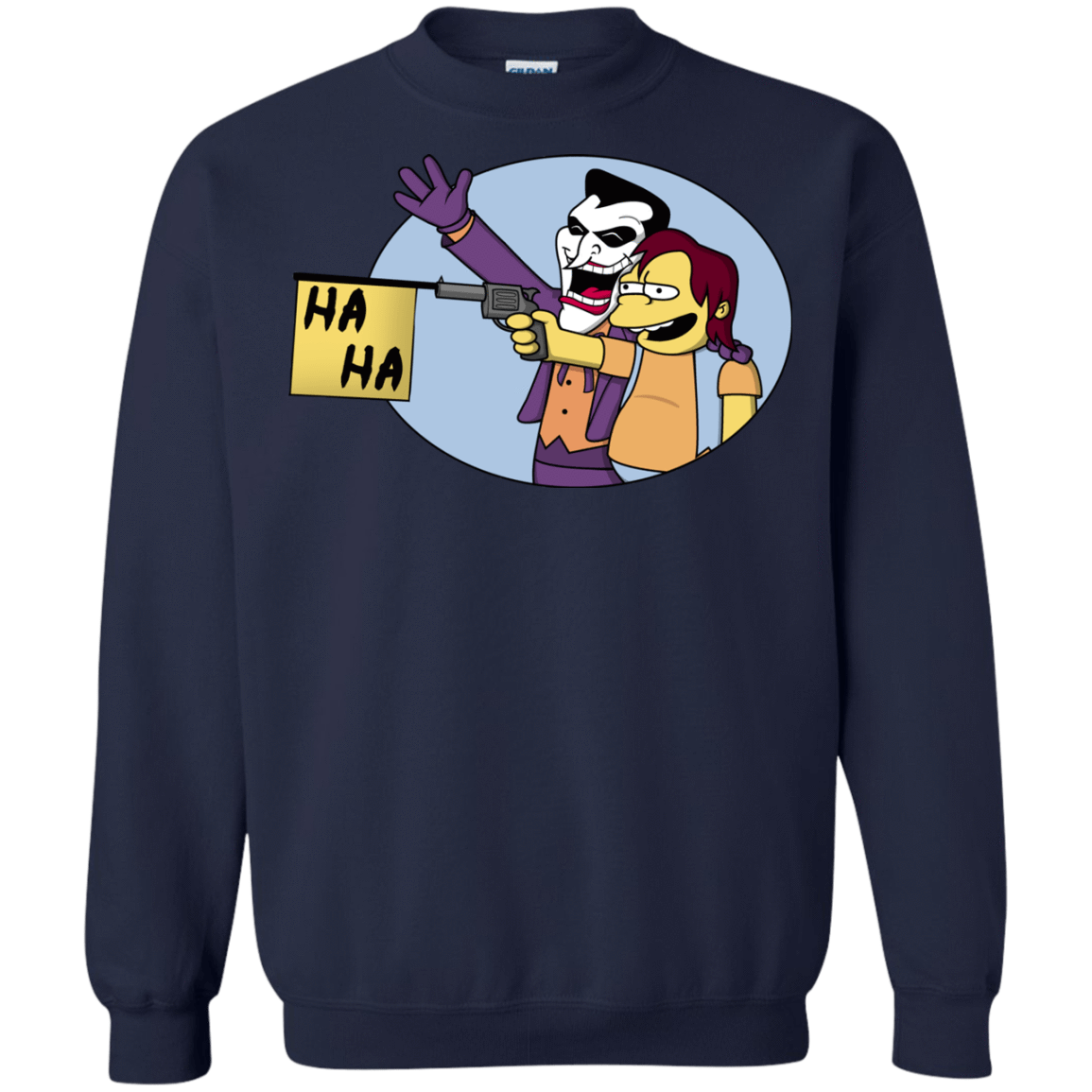 Sweatshirts Navy / Small Funny Gun Crewneck Sweatshirt