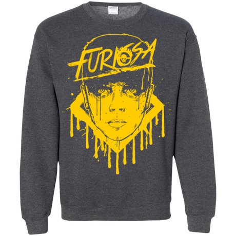 Sweatshirts Dark Heather / Small Furiosa Yellow Crewneck Sweatshirt