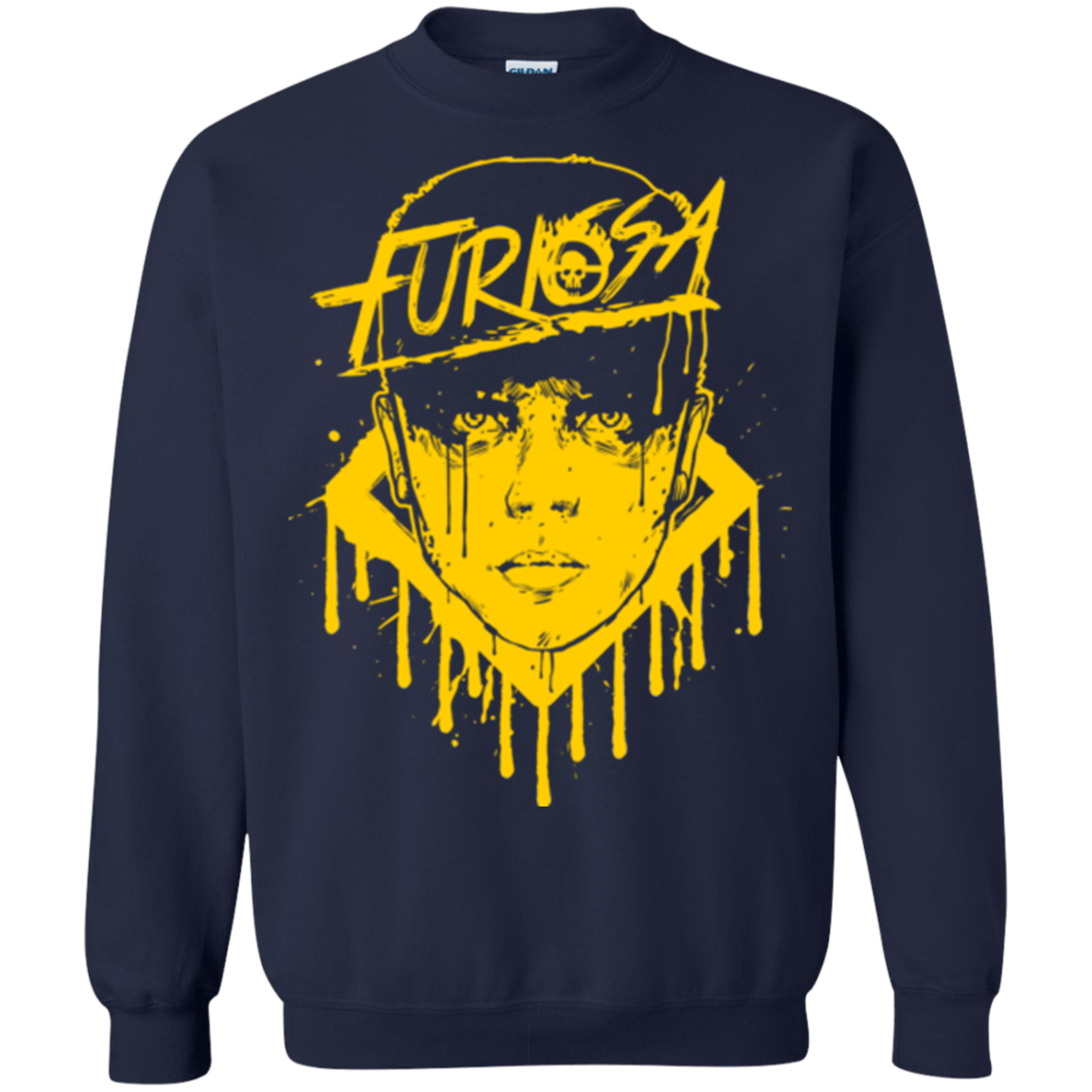 Sweatshirts Navy / Small Furiosa Yellow Crewneck Sweatshirt