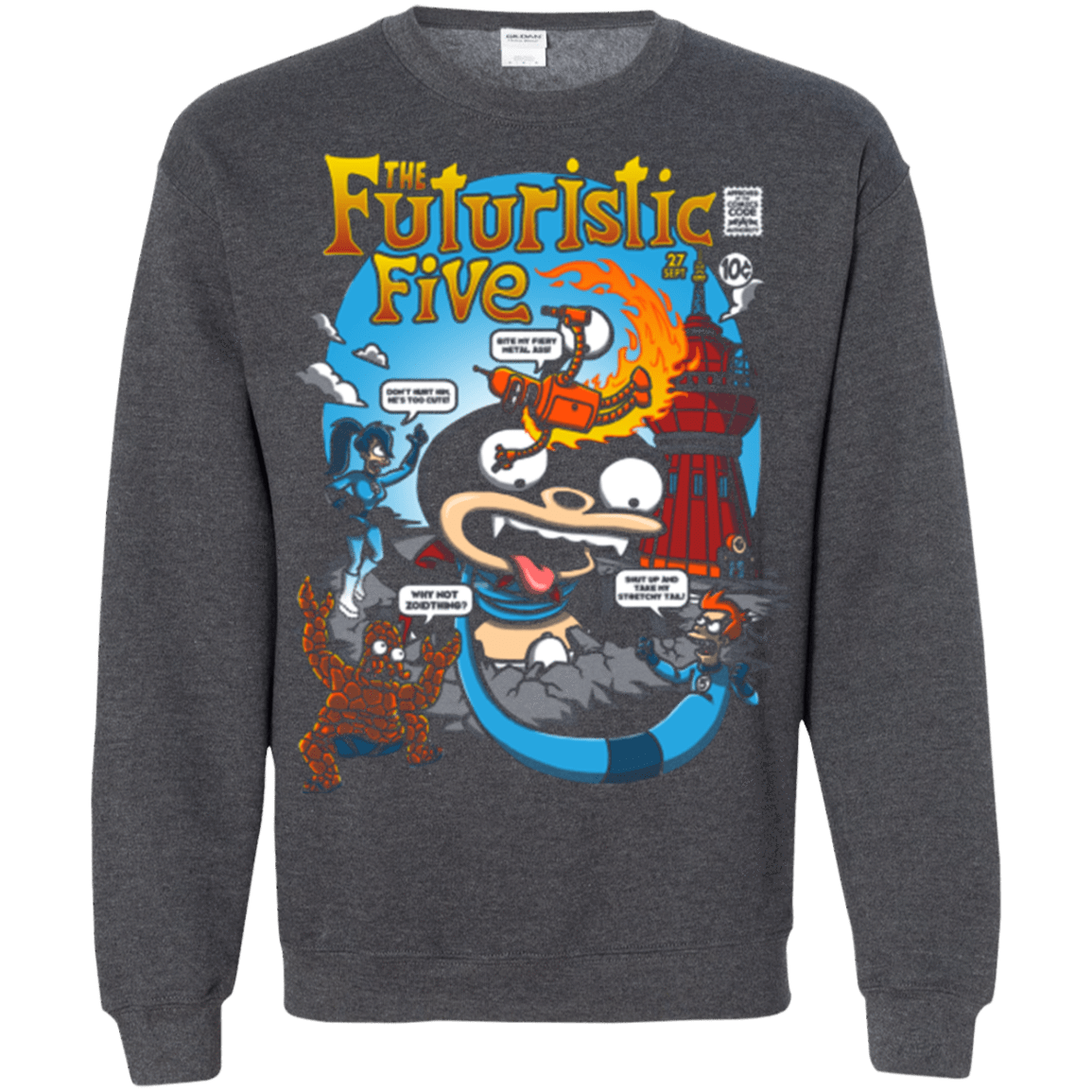 Sweatshirts Dark Heather / S Futurama Fantastic 4 Crewneck Sweatshirt