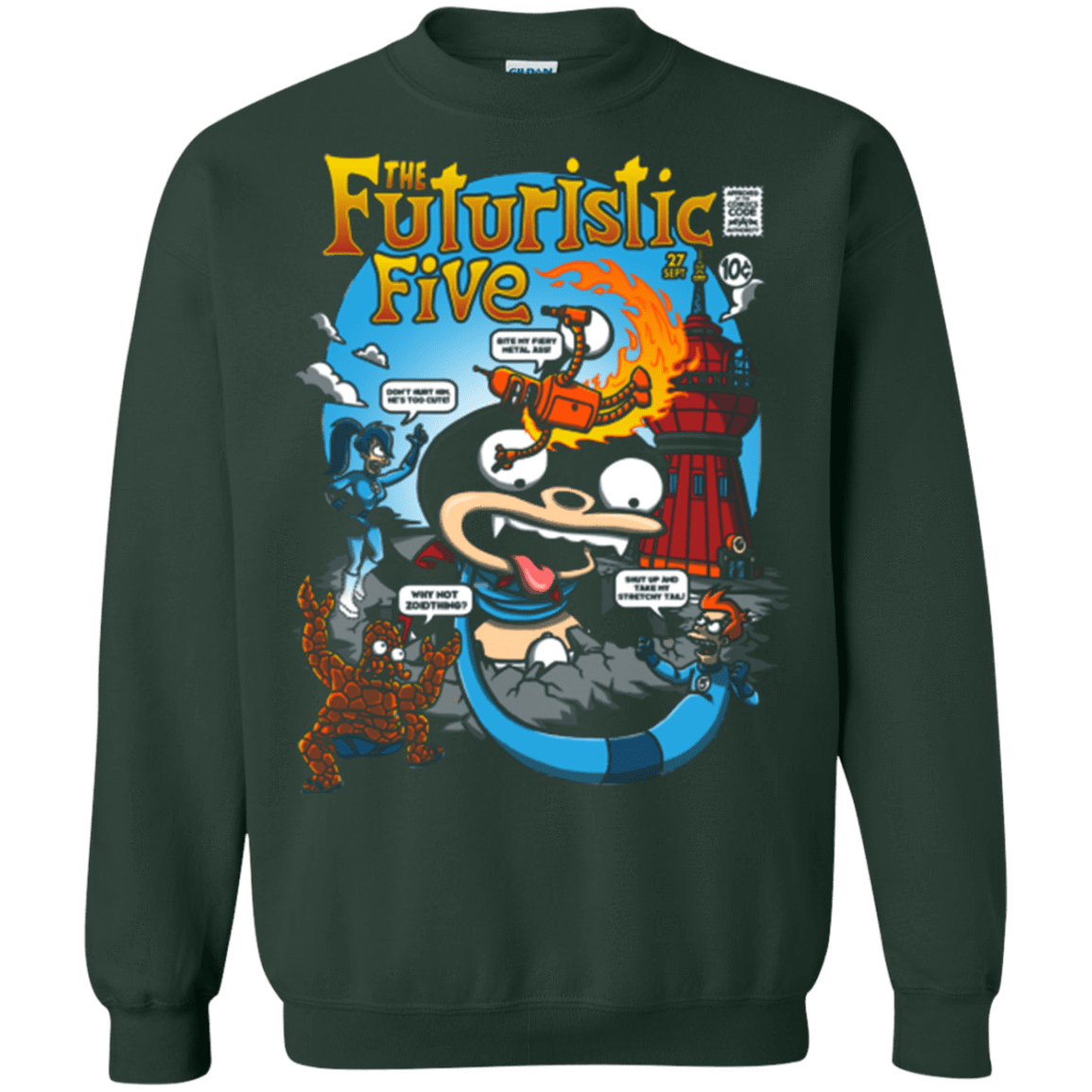 Sweatshirts Forest Green / S Futurama Fantastic 4 Crewneck Sweatshirt
