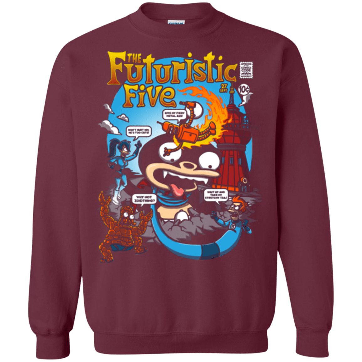 Sweatshirts Maroon / S Futurama Fantastic 4 Crewneck Sweatshirt