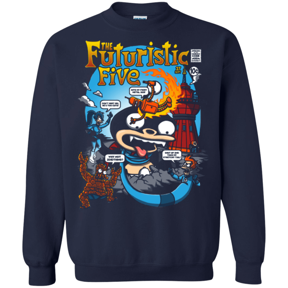 Sweatshirts Navy / S Futurama Fantastic 4 Crewneck Sweatshirt