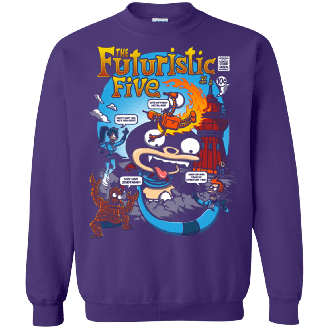 Sweatshirts Purple / S Futurama Fantastic 4 Crewneck Sweatshirt