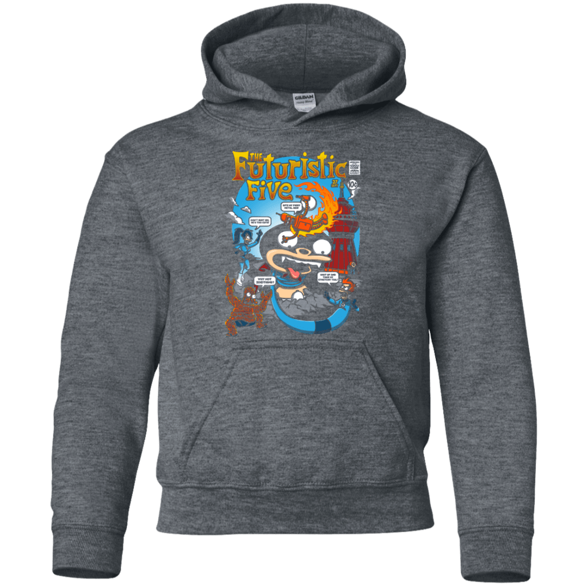 Sweatshirts Dark Heather / YS Futurama Fantastic 4 Youth Hoodie