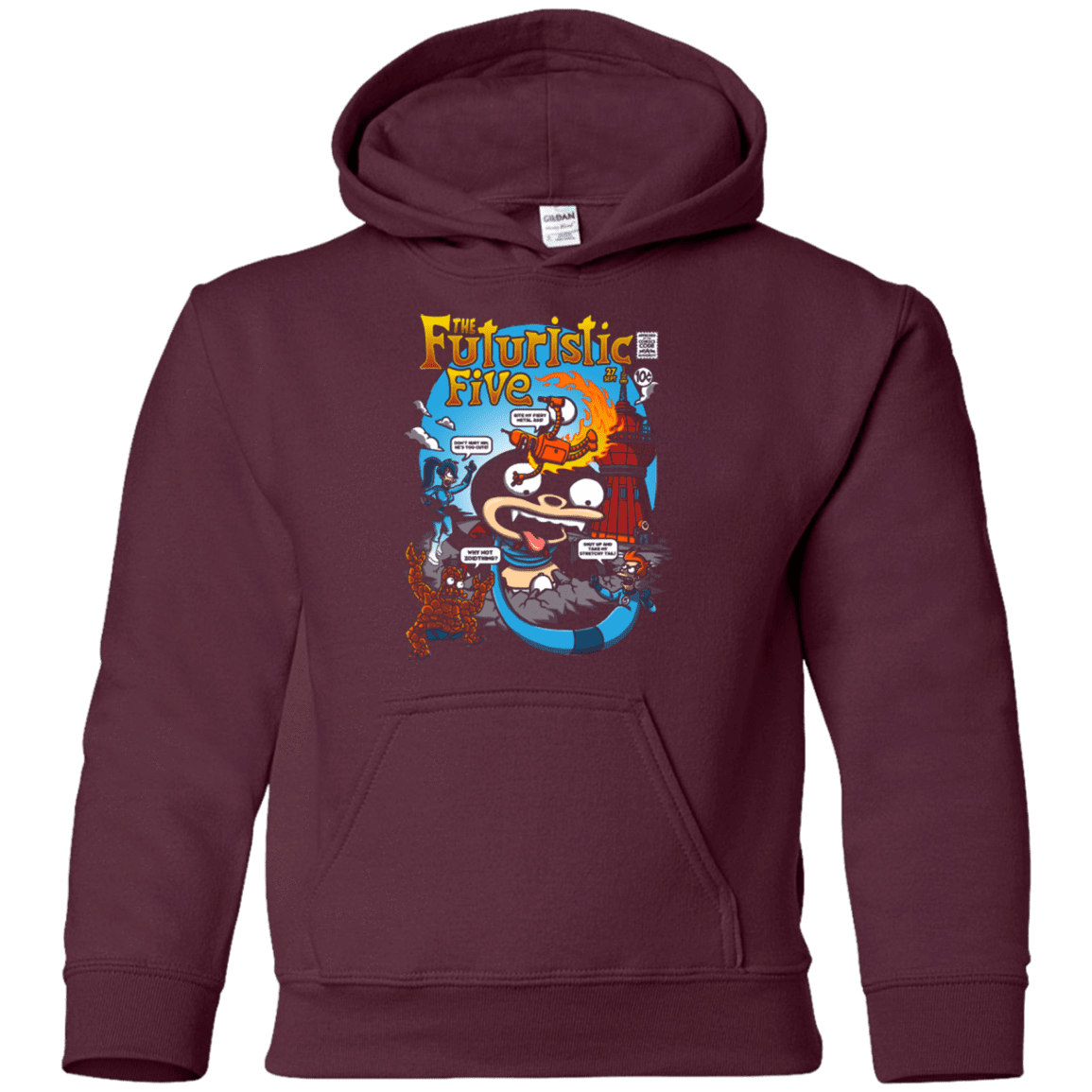 Sweatshirts Maroon / YS Futurama Fantastic 4 Youth Hoodie