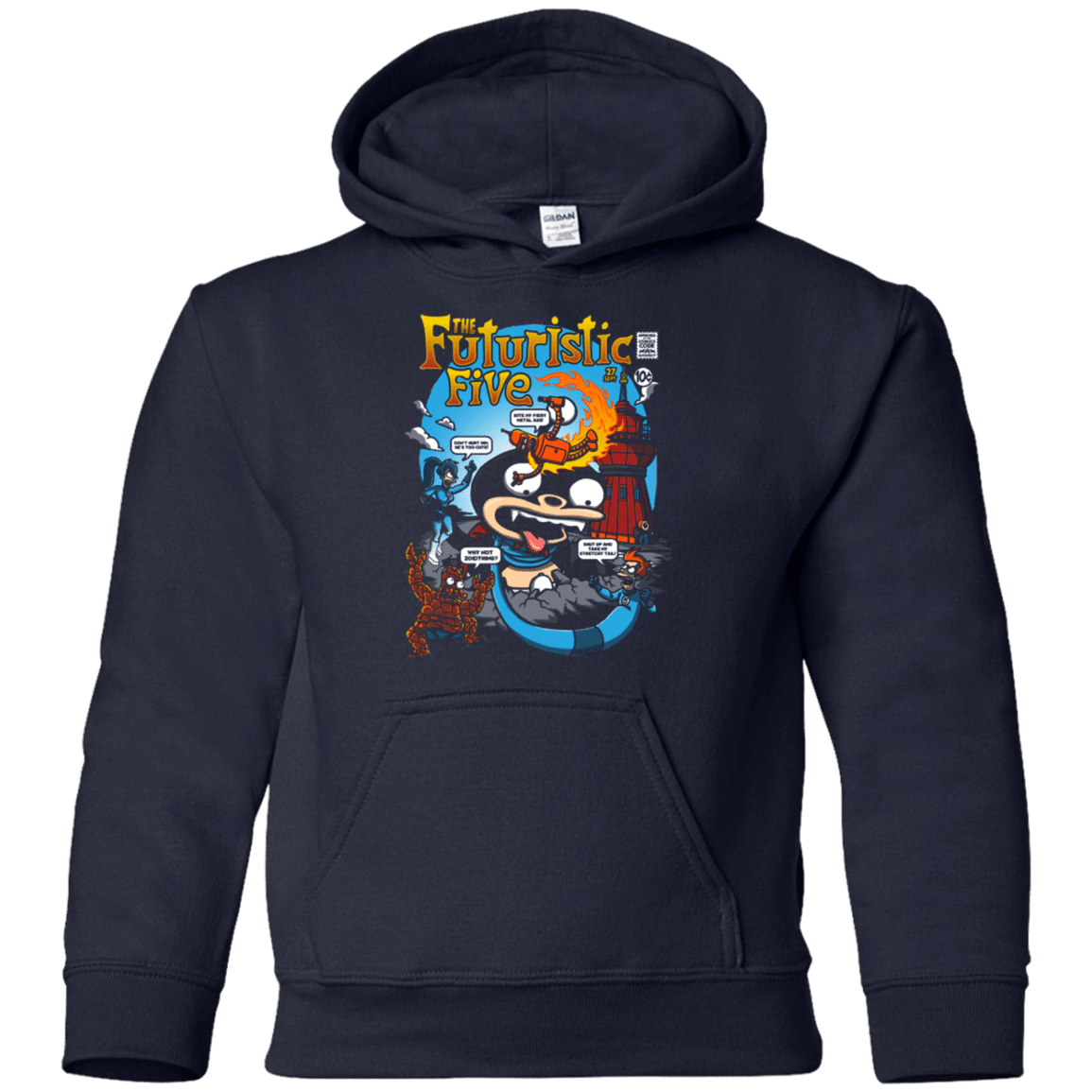 Sweatshirts Navy / YS Futurama Fantastic 4 Youth Hoodie