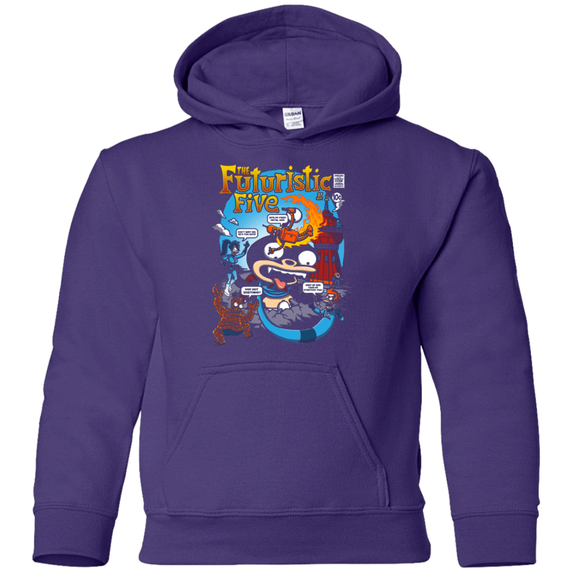 Sweatshirts Purple / YS Futurama Fantastic 4 Youth Hoodie