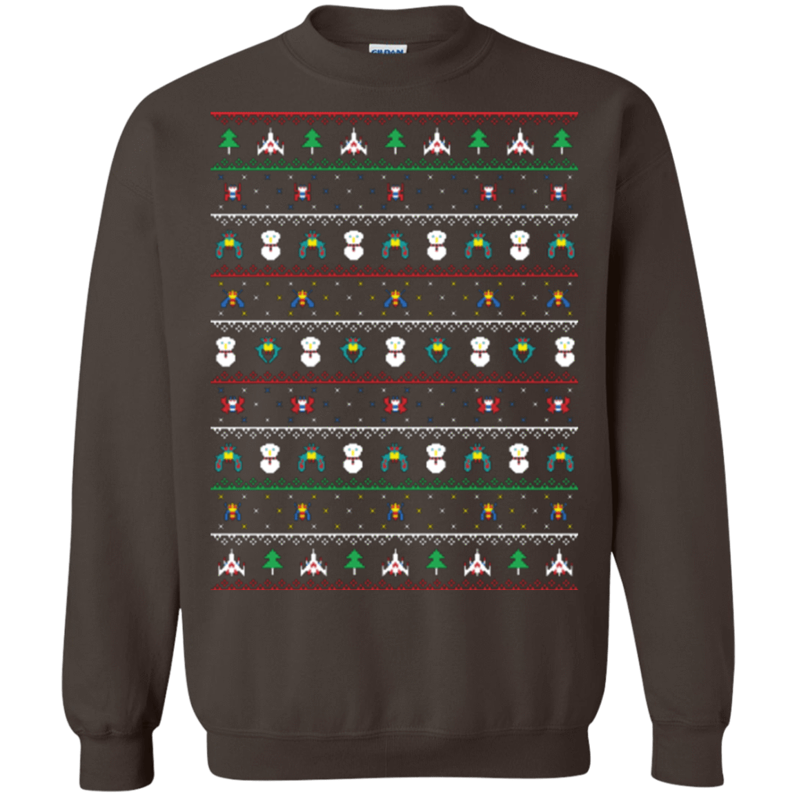 Sweatshirts Dark Chocolate / Small Galaga Christmas Crewneck Sweatshirt