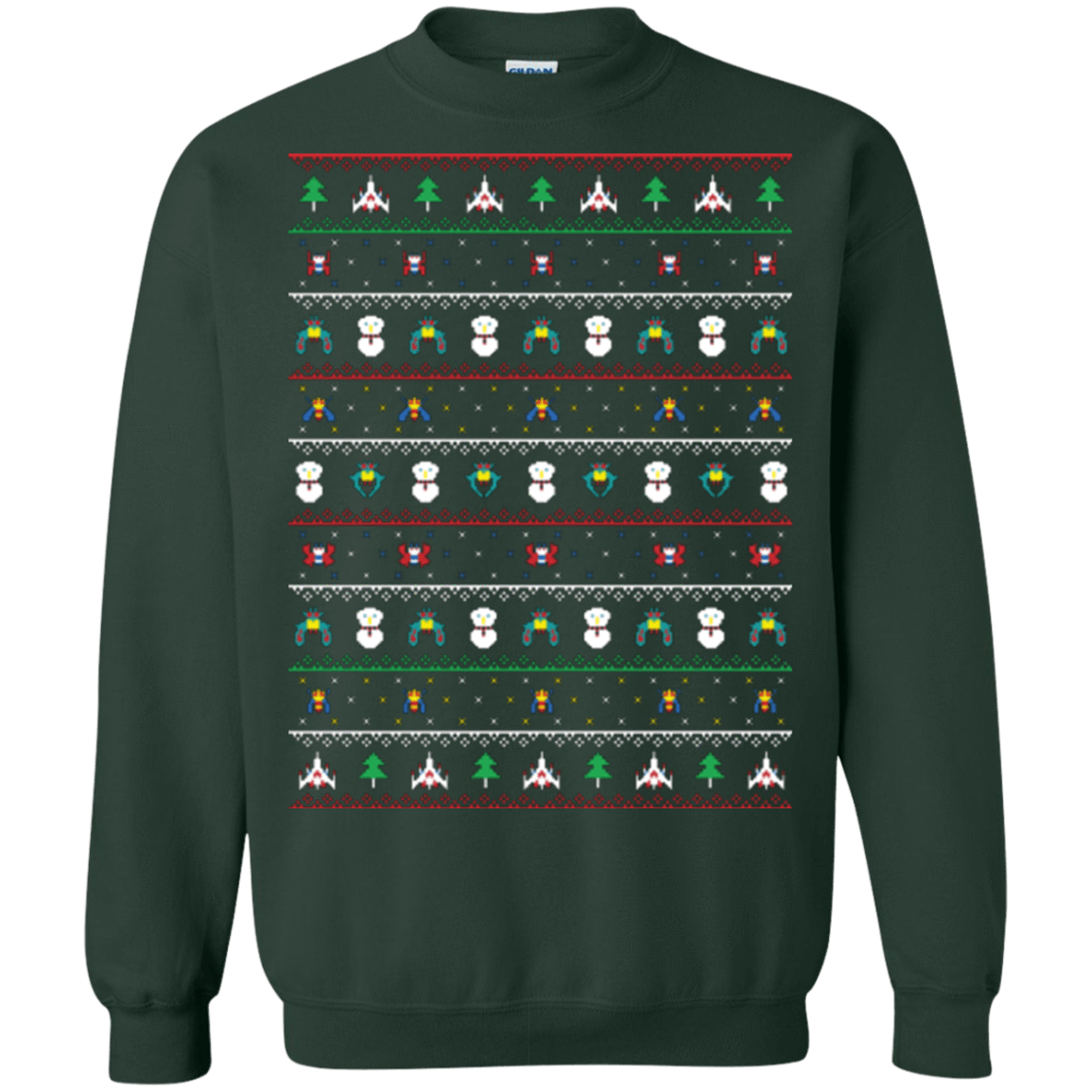 Sweatshirts Forest Green / Small Galaga Christmas Crewneck Sweatshirt