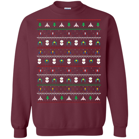 Sweatshirts Maroon / Small Galaga Christmas Crewneck Sweatshirt