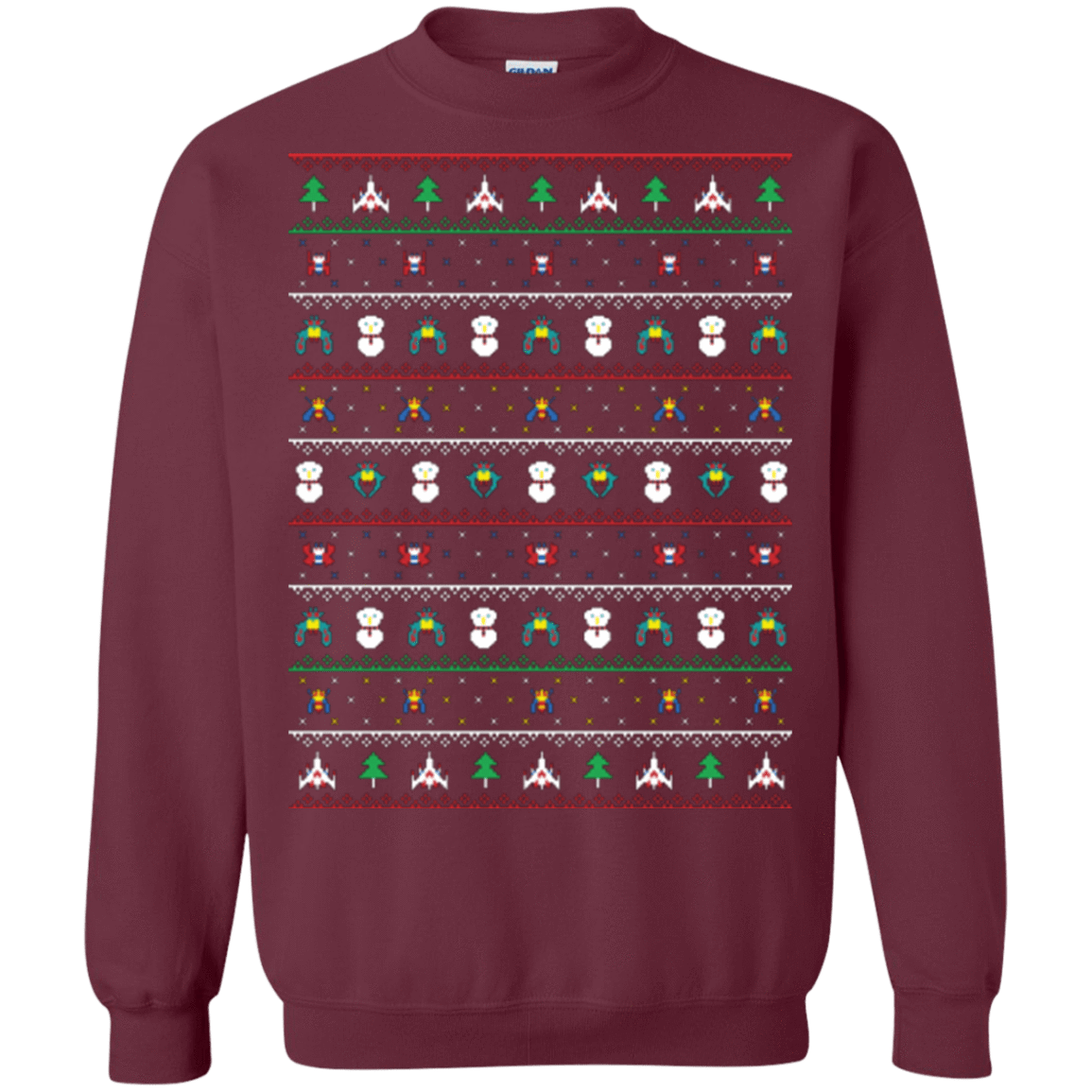 Sweatshirts Maroon / Small Galaga Christmas Crewneck Sweatshirt