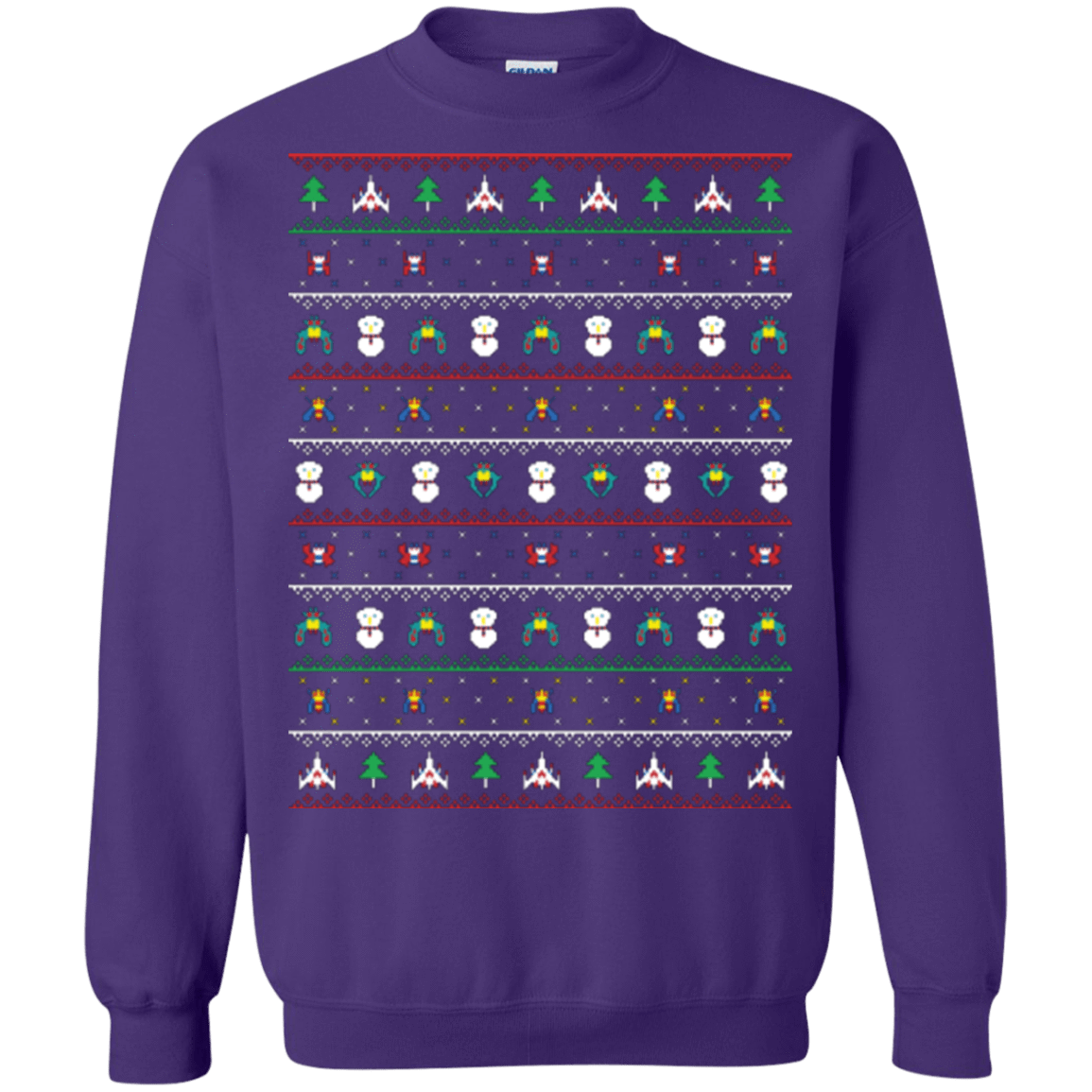 Sweatshirts Purple / Small Galaga Christmas Crewneck Sweatshirt