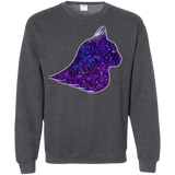 Sweatshirts Dark Heather / S Galaxy Cat Crewneck Sweatshirt