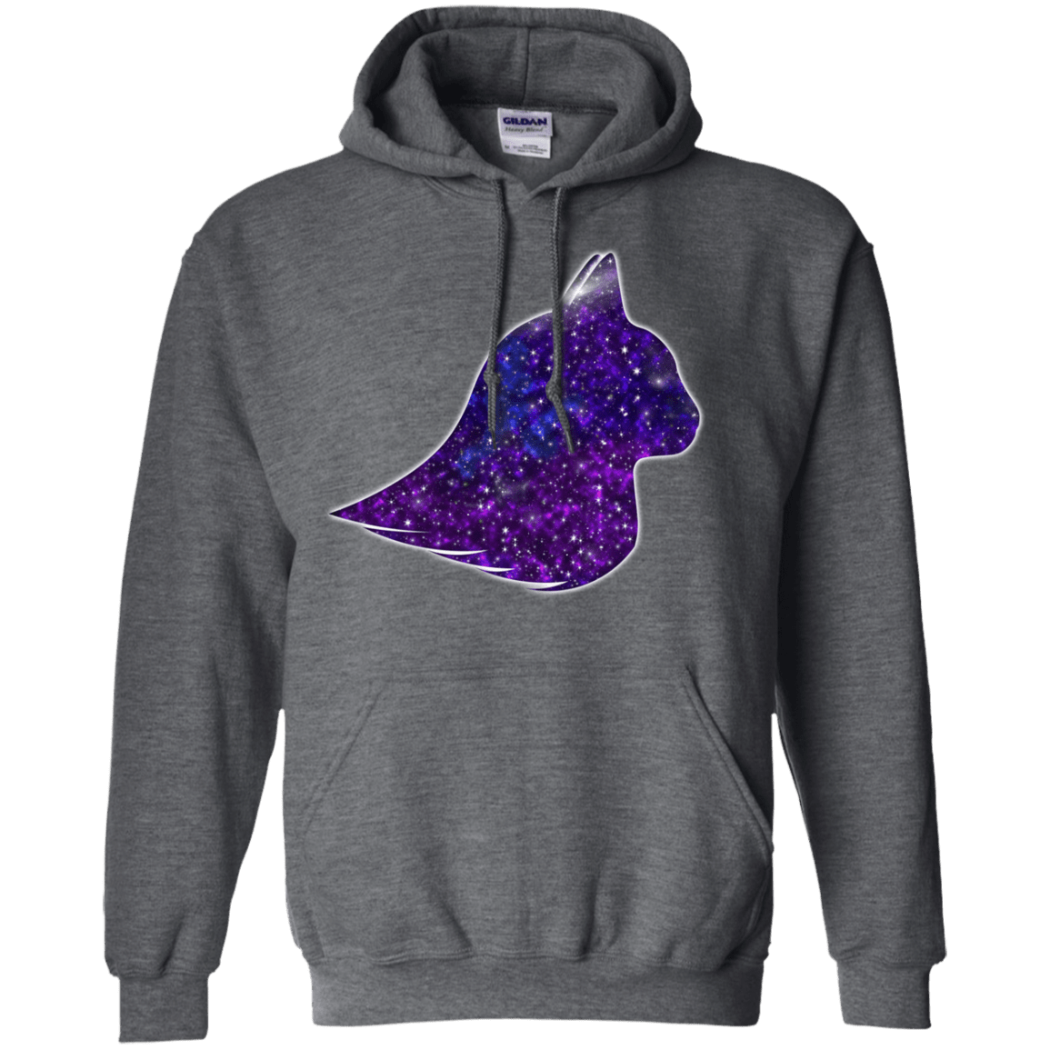 Sweatshirts Dark Heather / S Galaxy Cat Pullover Hoodie