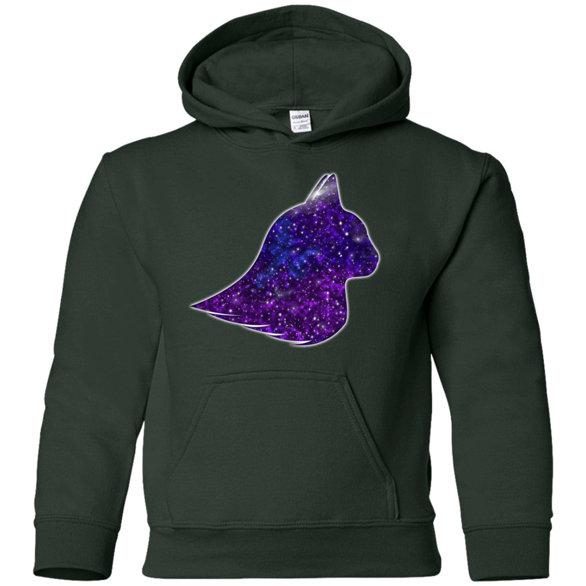 Sweatshirts Forest Green / YS Galaxy Cat Youth Hoodie