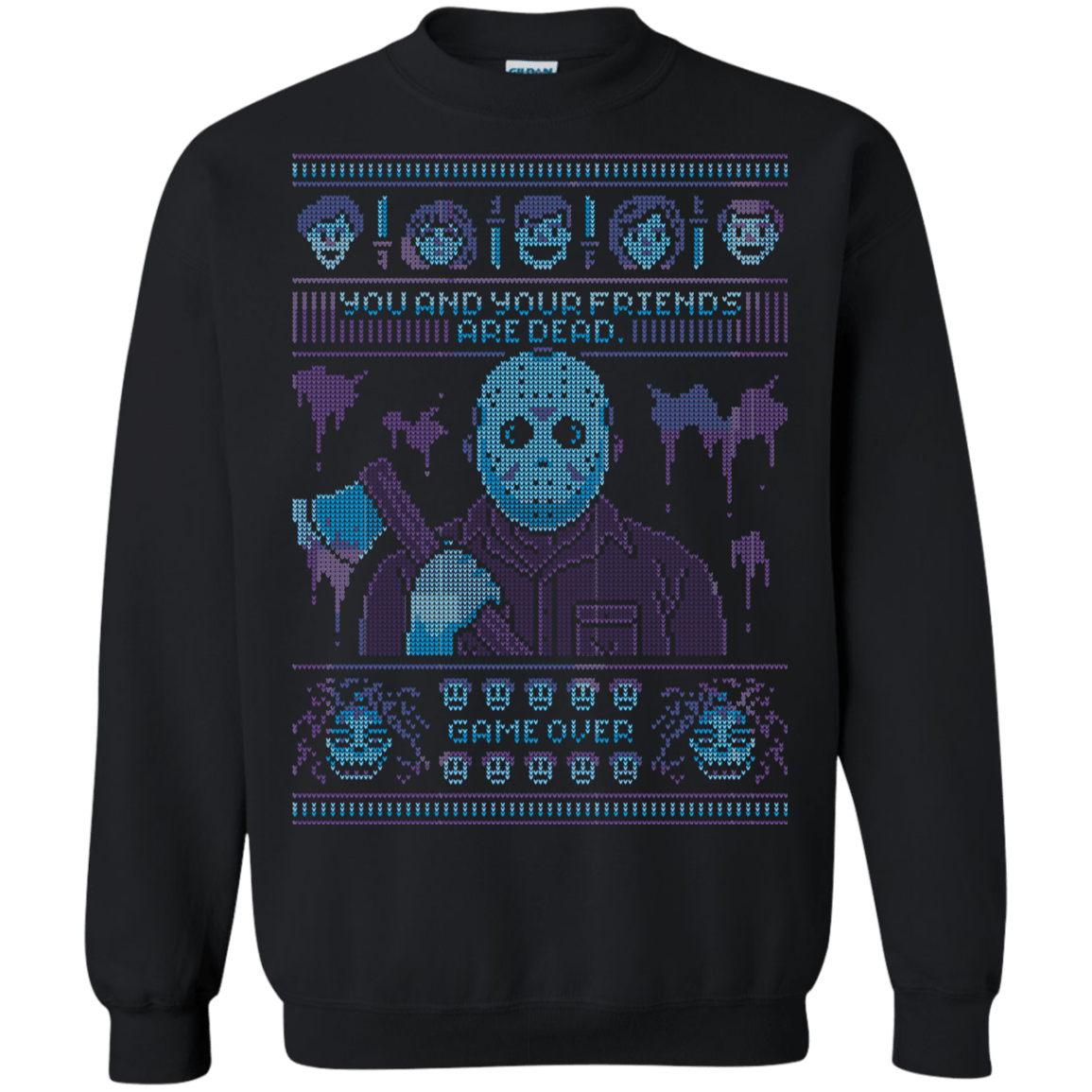 Sweatshirts Black / S Game Over Ugly Sweater Crewneck Sweatshirt