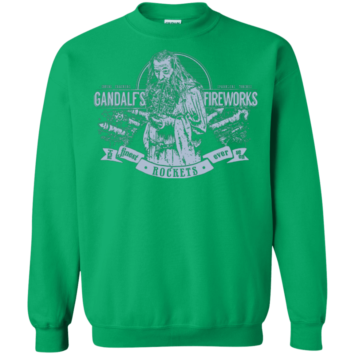 Sweatshirts Irish Green / Small Gandalfs Fireworks Crewneck Sweatshirt