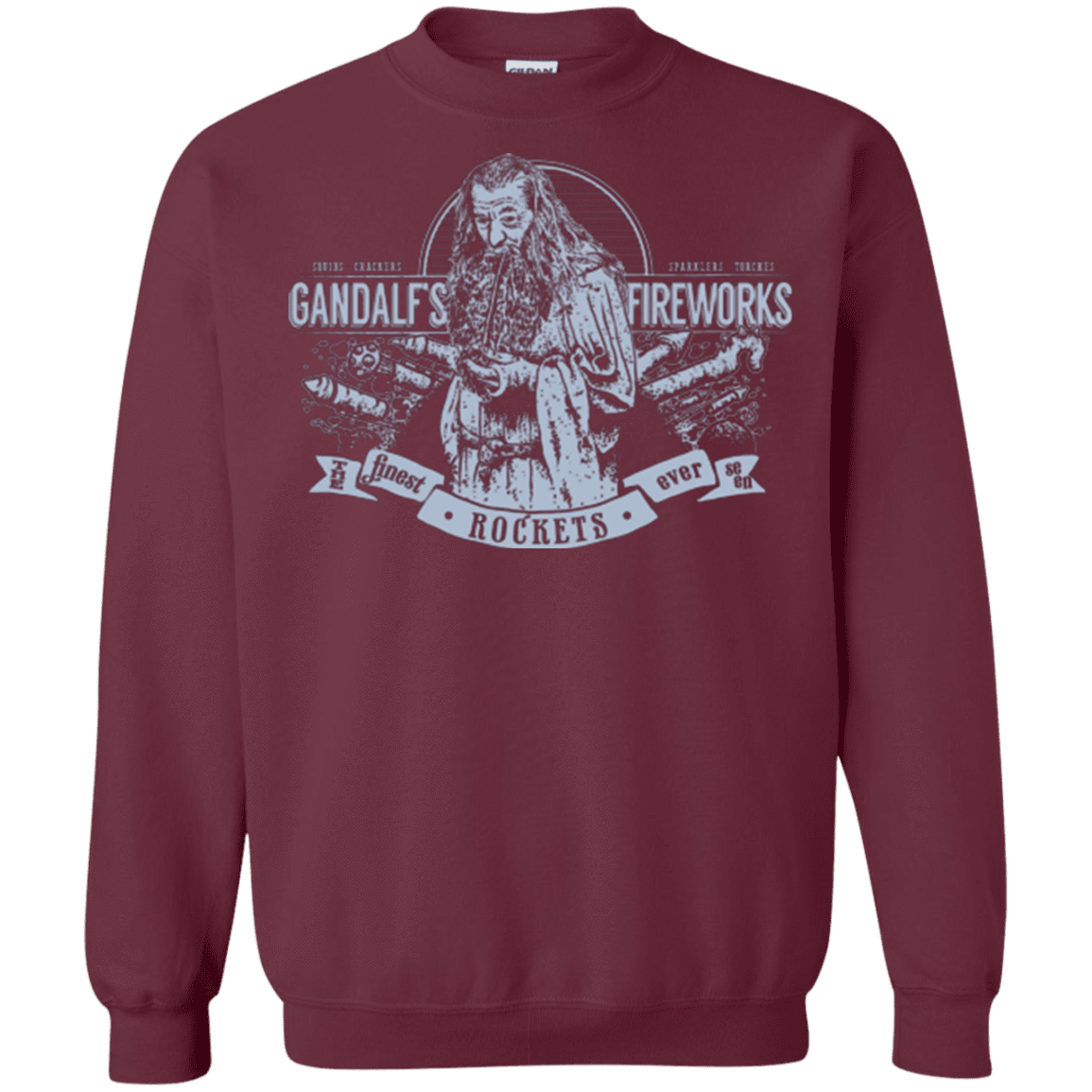 Sweatshirts Maroon / Small Gandalfs Fireworks Crewneck Sweatshirt