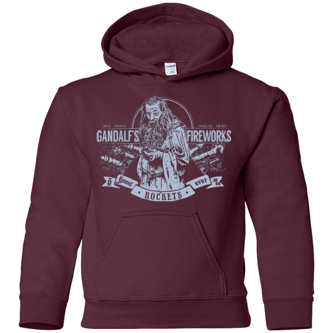 Sweatshirts Maroon / YS Gandalfs Fireworks Youth Hoodie