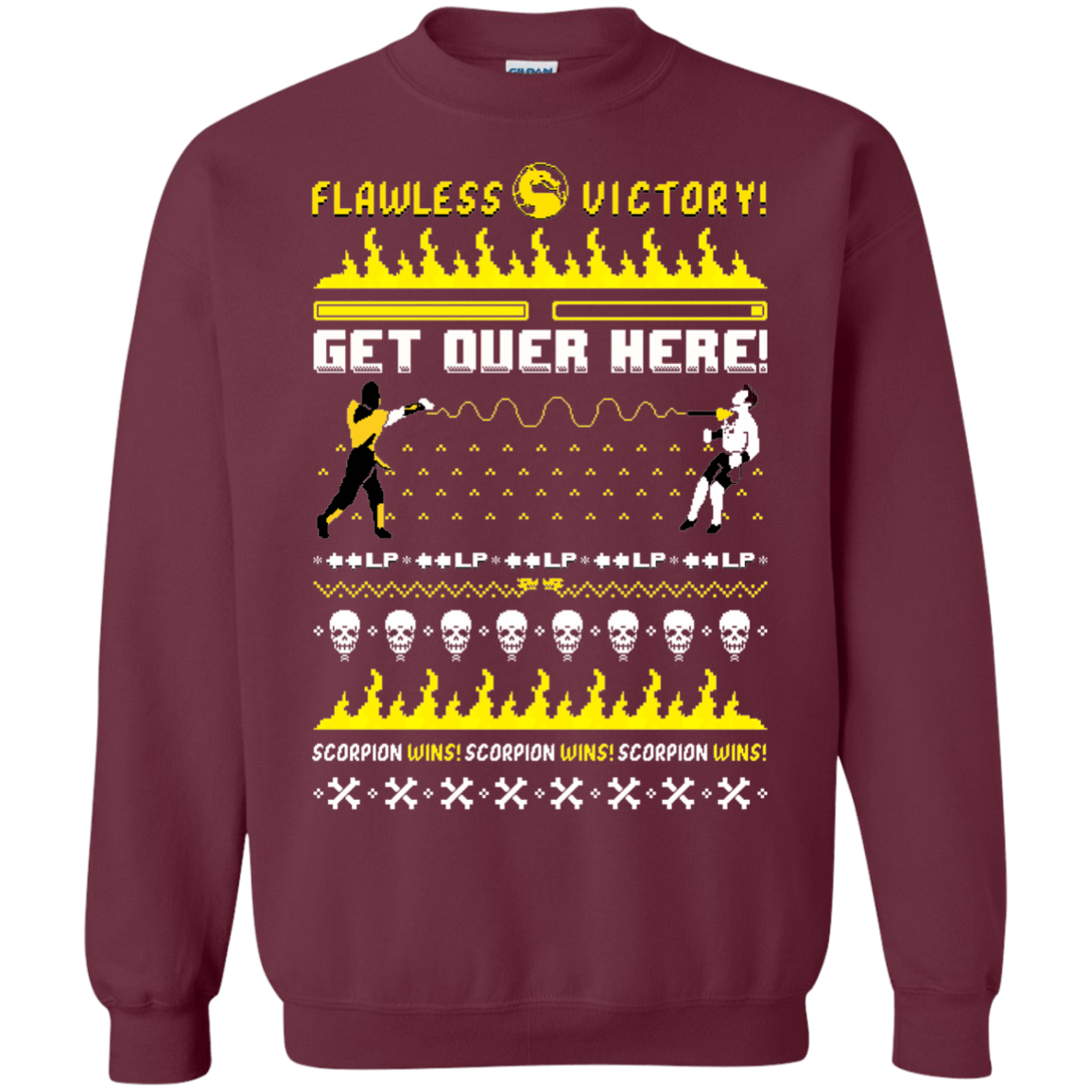 Sweatshirts Maroon / Small Get Over Here Ugly Sweater Crewneck Sweatshirt