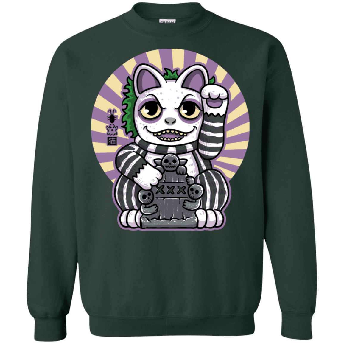 Sweatshirts Forest Green / S Ghost Neko Crewneck Sweatshirt