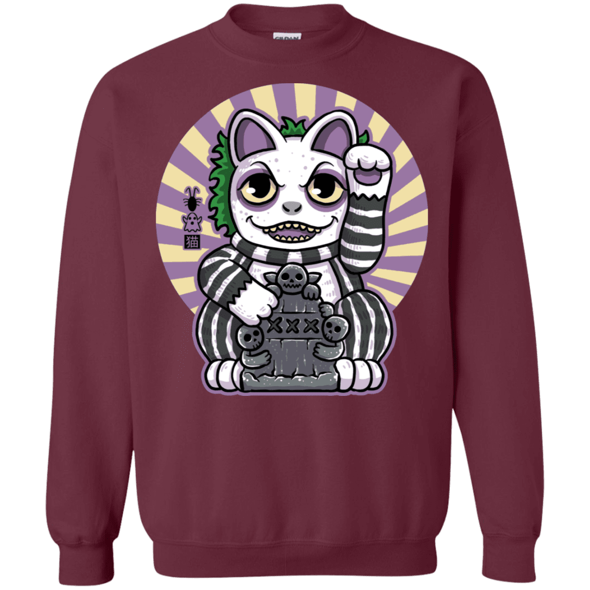 Sweatshirts Maroon / S Ghost Neko Crewneck Sweatshirt