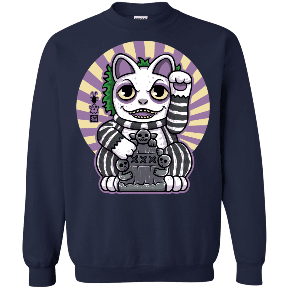 Sweatshirts Navy / S Ghost Neko Crewneck Sweatshirt