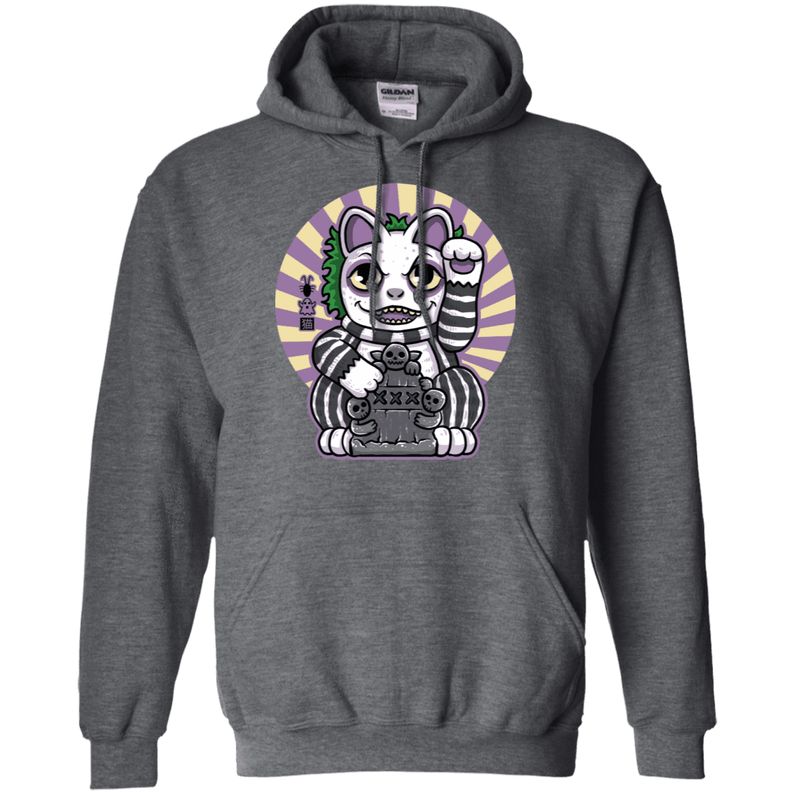 Sweatshirts Dark Heather / S Ghost Neko Pullover Hoodie