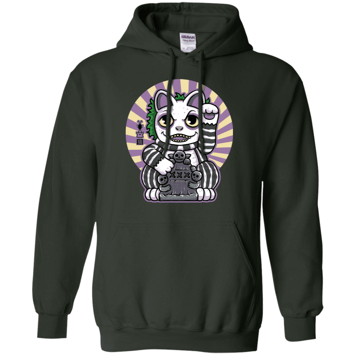 Sweatshirts Forest Green / S Ghost Neko Pullover Hoodie