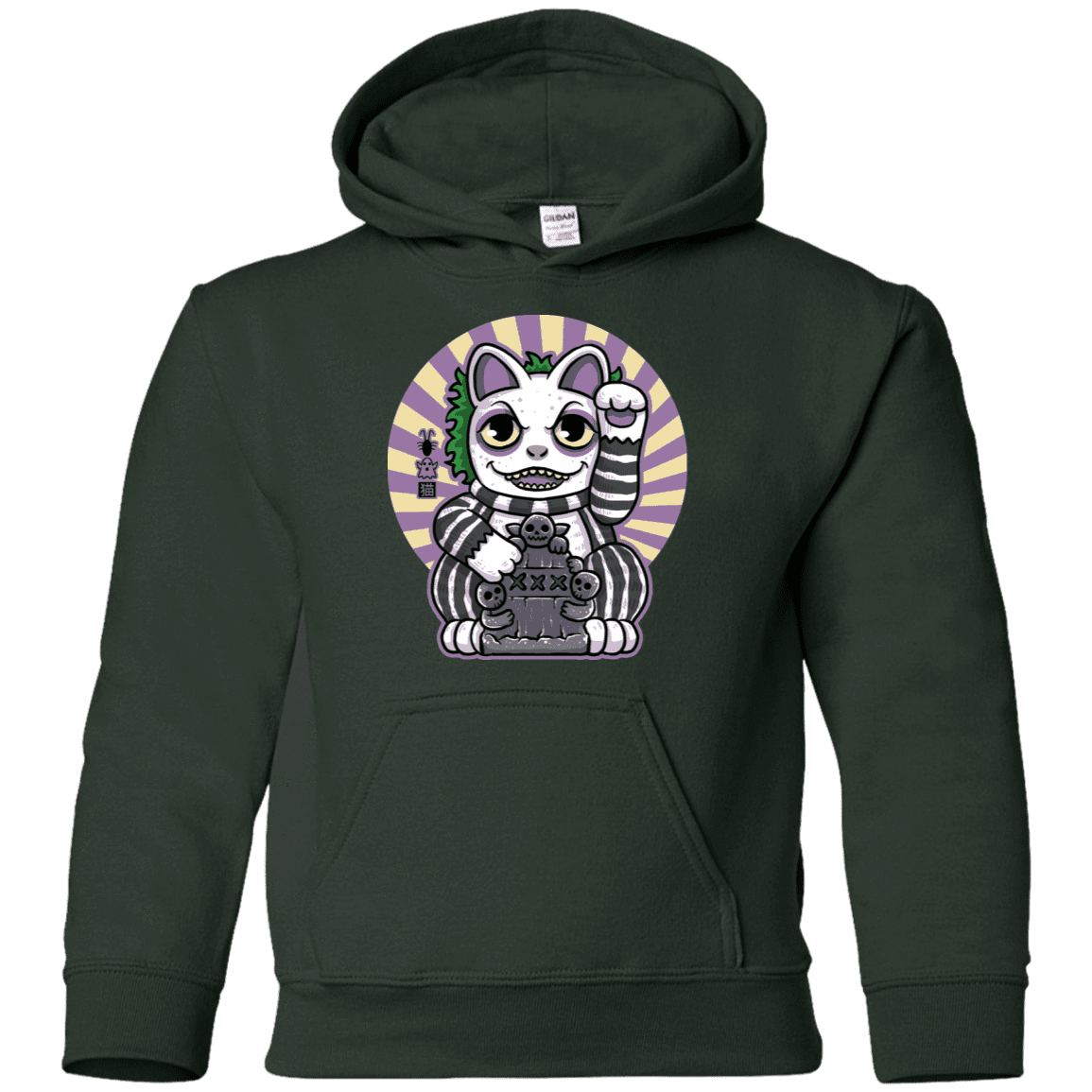 Sweatshirts Forest Green / YS Ghost Neko Youth Hoodie